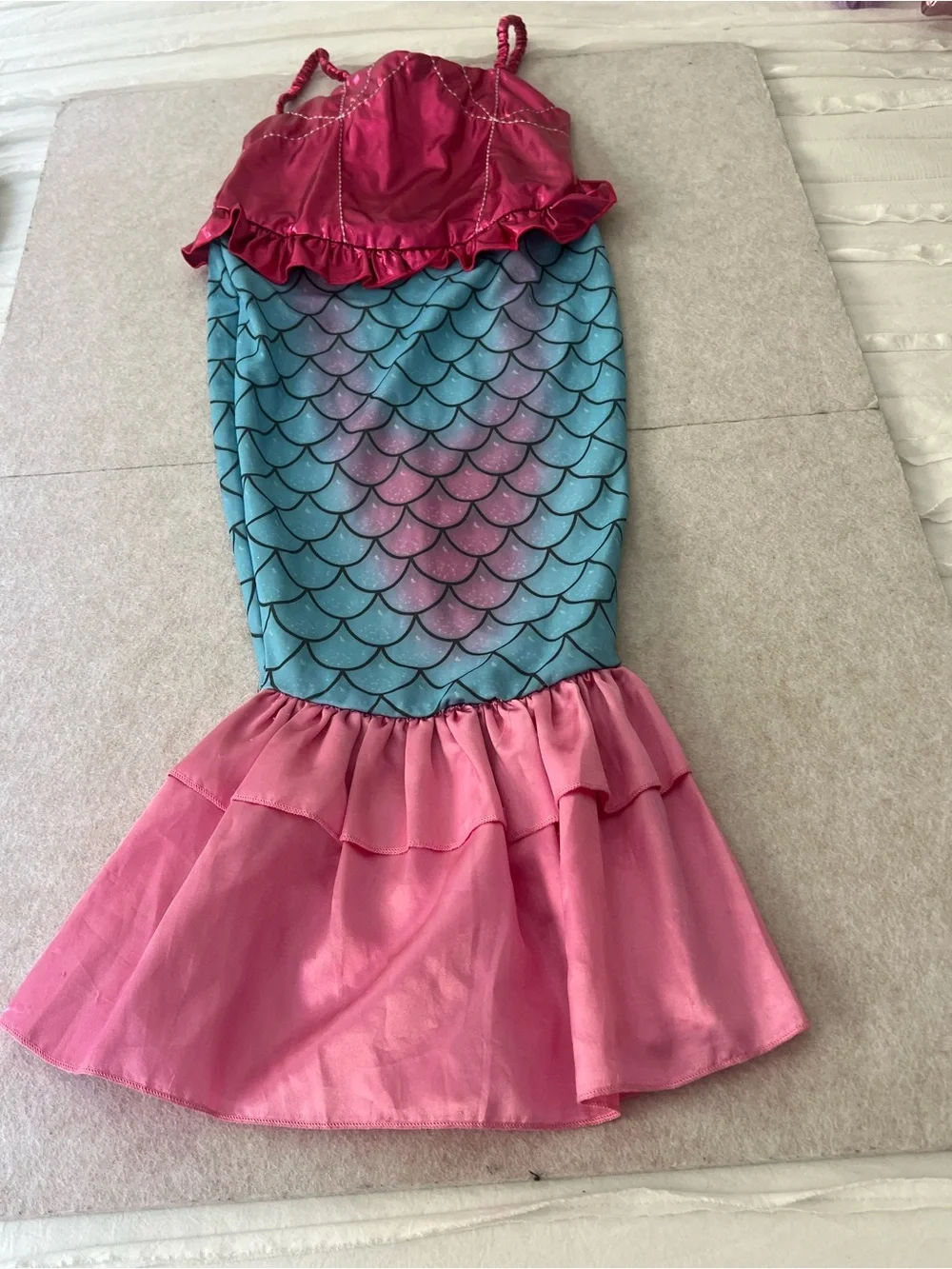 Girls Pink and Teal Mermaid Costume Dress - Kids Costume